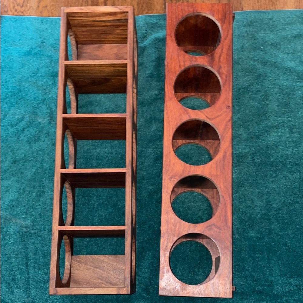Crate&Barrel Shesham 5 bottle wine racks